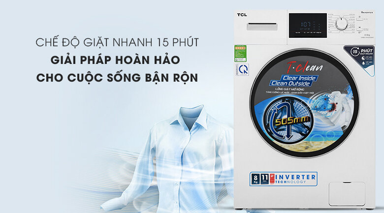 Máy giặt TCL Inverter 8kg TWF80-M14303DA03