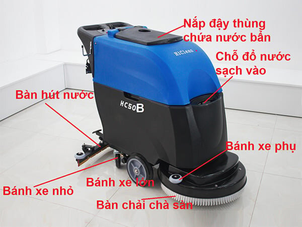 Cấu tạo máy chà sàn công nghiệp HiClean HC50B