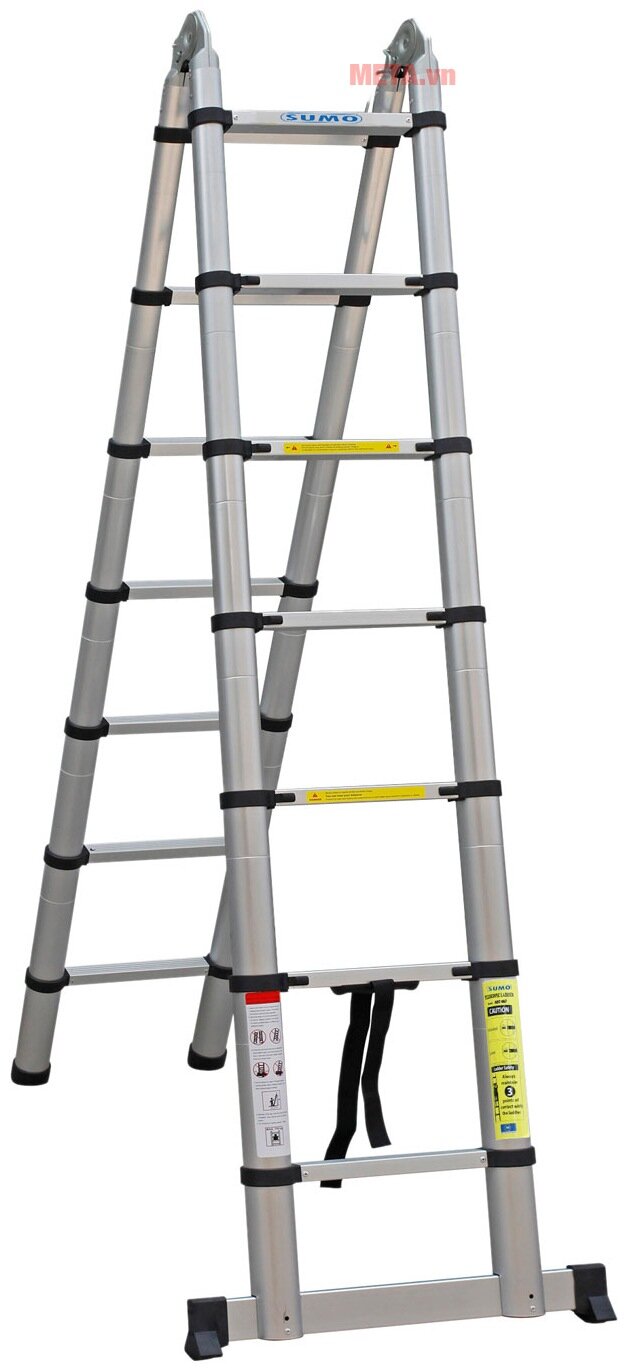 Thang nhôm rút gọn (chữ A) Sumo ADT806B (3.8m)