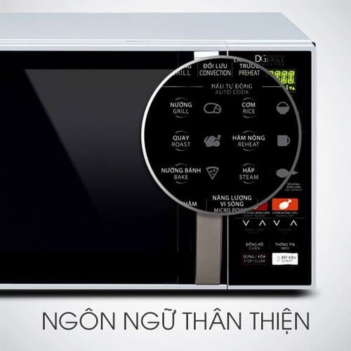 lò vi sóng Sharp R C900VN S có bảng điều khiển dễ sử dụng