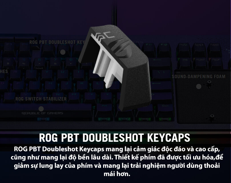 Bàn phím game Asus ROG Strix Flare II Animate NX (USB/RGB/Red sw) (XA07) 7