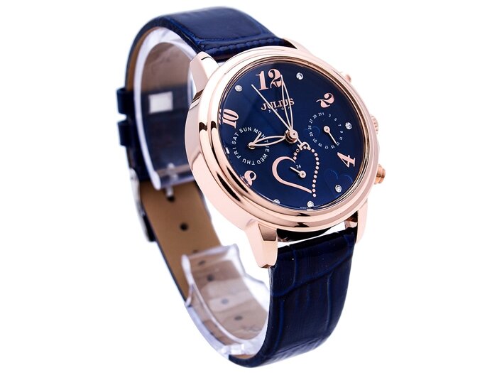 Đồng hồ nữ Julius JA-844 (Dây da màu xanh đen)