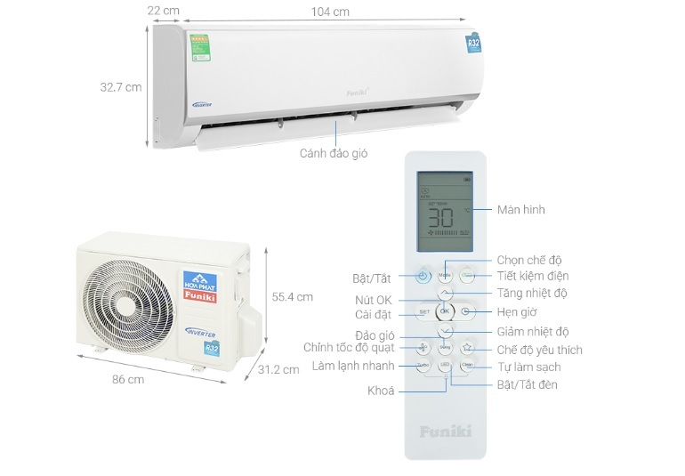 Điều hòa Funiki Inverter 24000 BTU 1 chiều HIC24TMU gas R-32 2 Điều hòa Funiki 24000 BTU 1 chiều Inverter HIC24TMU gas R32
