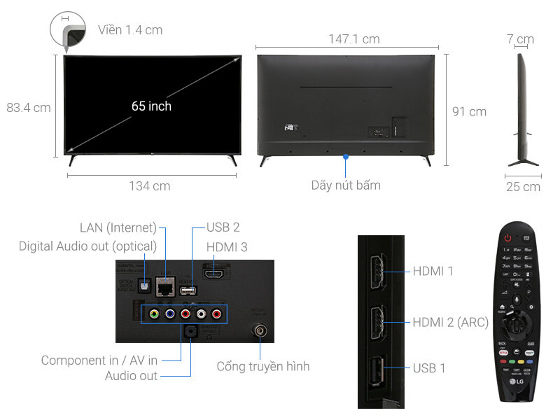 Smart Tivi LG 4K 65 inch 65UJ632T