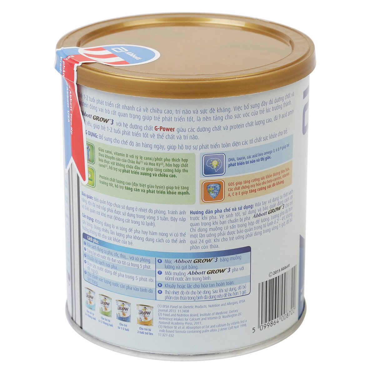  Sữa Abbott Grow 3 hương Vani 400g