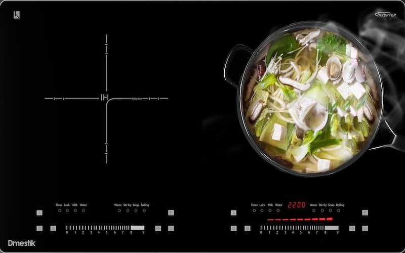 Công dụng bếp từ đôi D'mestik AM-D216 (Ảnh: D'mestik).