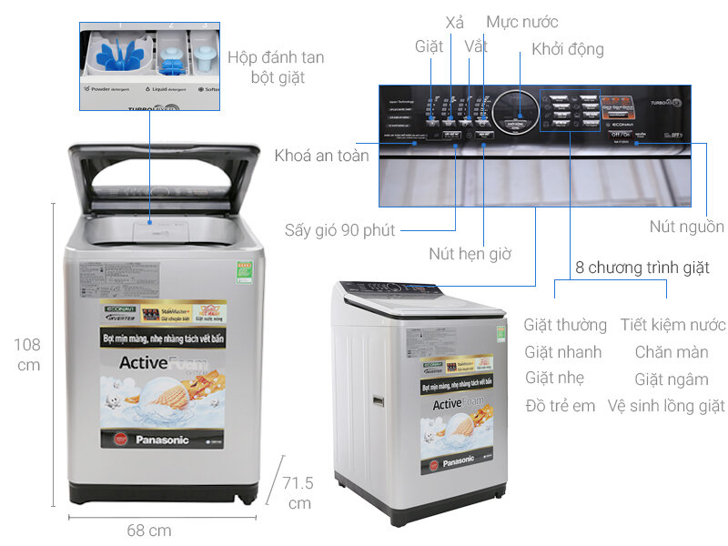 Máy giặt Panasonic 13.5 kg NA-F135V5SRV Máy giặt Panasonic 13.5 kg NA-F135V5SRV