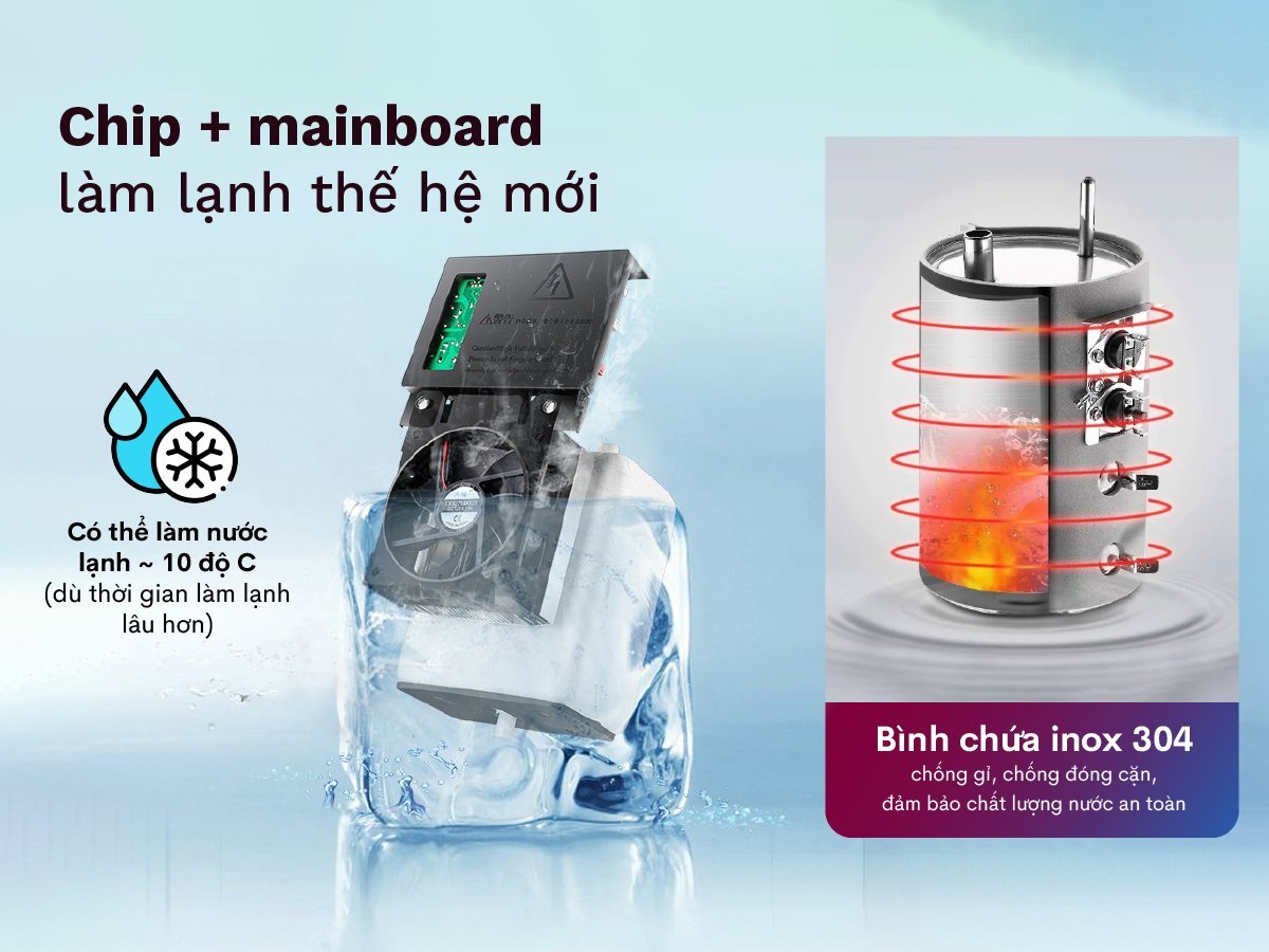 Cây nước nóng lạnh FujiHome WD61E làm lạnh bằng chip điện tử