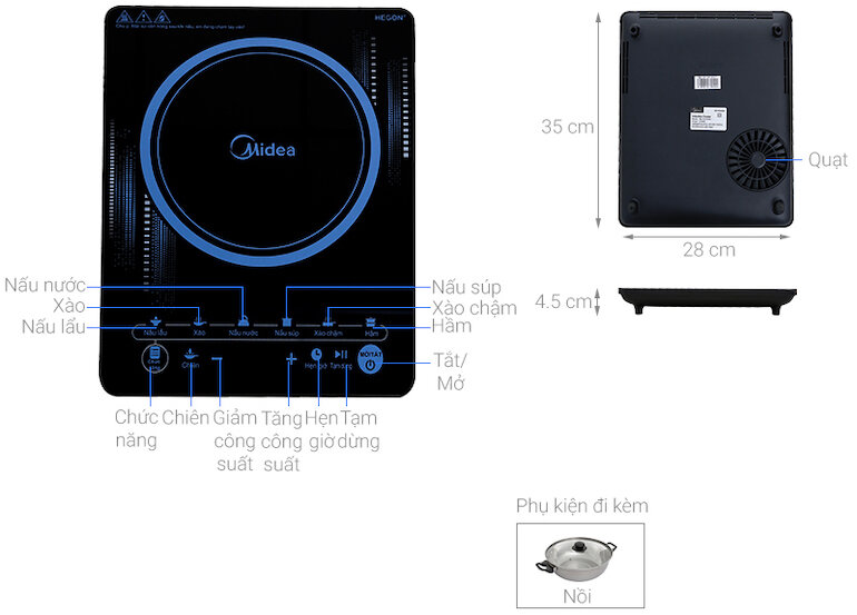 Bếp từ Midea mi-t2117dc
