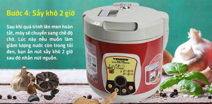 Máy làm tỏi đen TIROSS TS906, 90W (Màu đỏ mận) Máy làm tỏi đen TIROSS TS906, 90W (Màu đỏ mận)