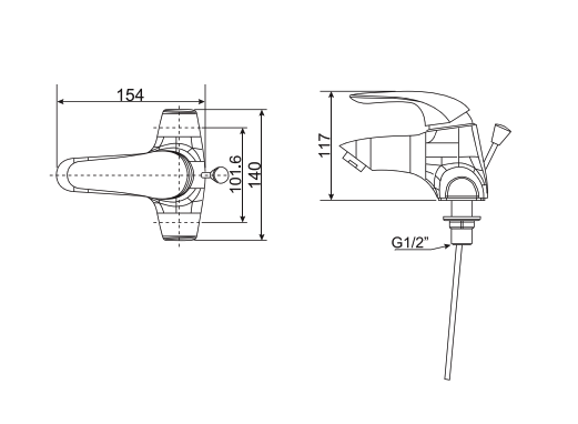 Bản vẽ kỹ thuật vòi lavabo 3 lỗ American Standard Saga WF-1502