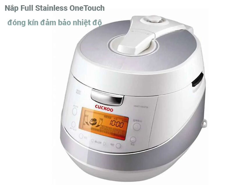 Nồi cơm điện tử cao tần Cuckoo CRP-HN1056F | Nắp vung sử dụng công nghệ Full Stainless OneTouch