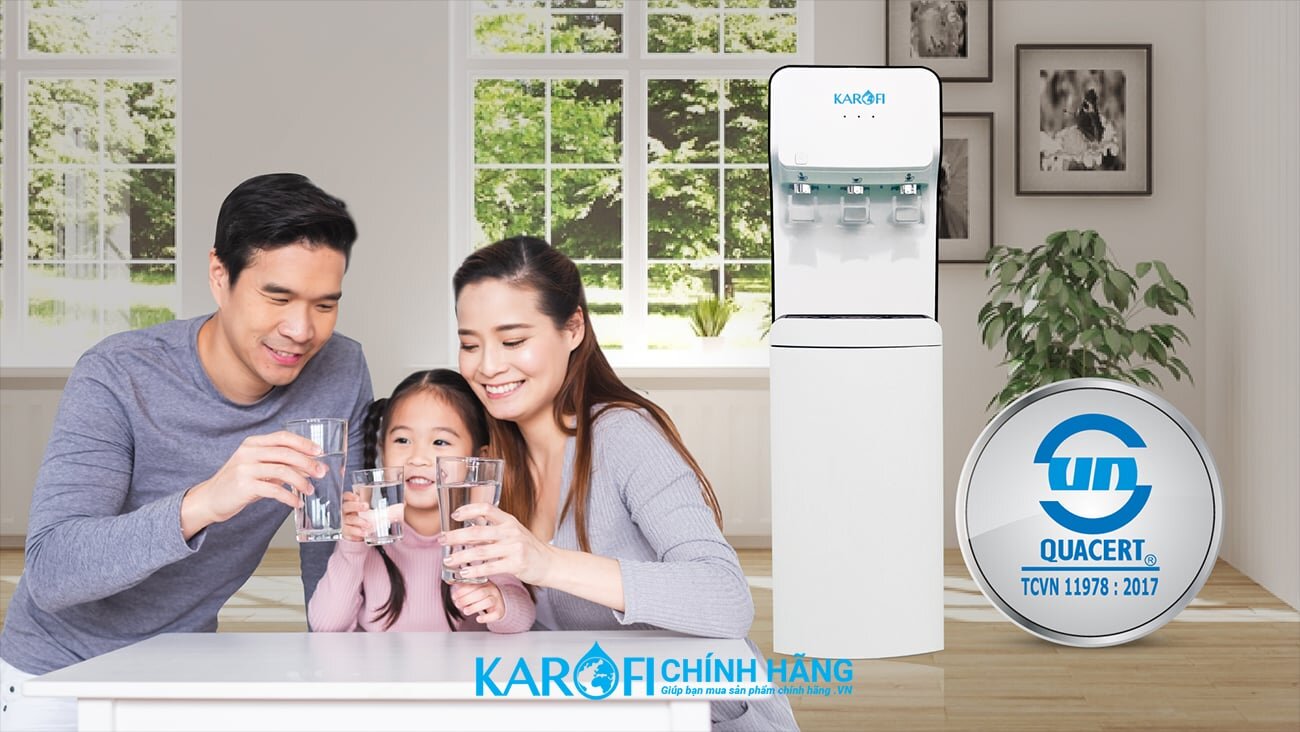 Cây nước nóng lạnh thiết kế màu trắng Cây nước nóng lạnh