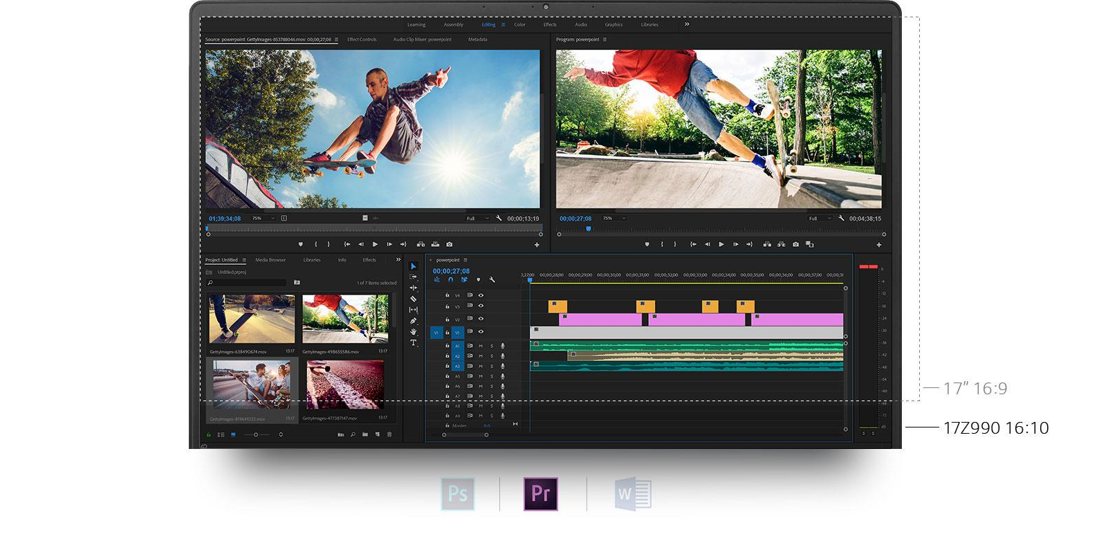 Laptop LG Gram 17Z990-V.AH75A5 (Silver Grey)- Thunderbolt™ 3, LED_KB