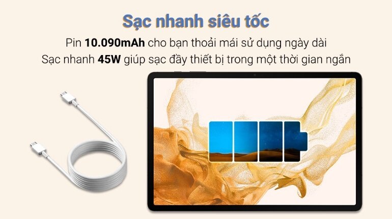 samsung galaxy tab s8 plus  dung lượng pin
