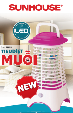 Đèn diệt côn trùng Sunhouse SHE-MK01.P màu hồng Đèn diệt côn trùng Sunhouse SHE-MK01.P màu hồng