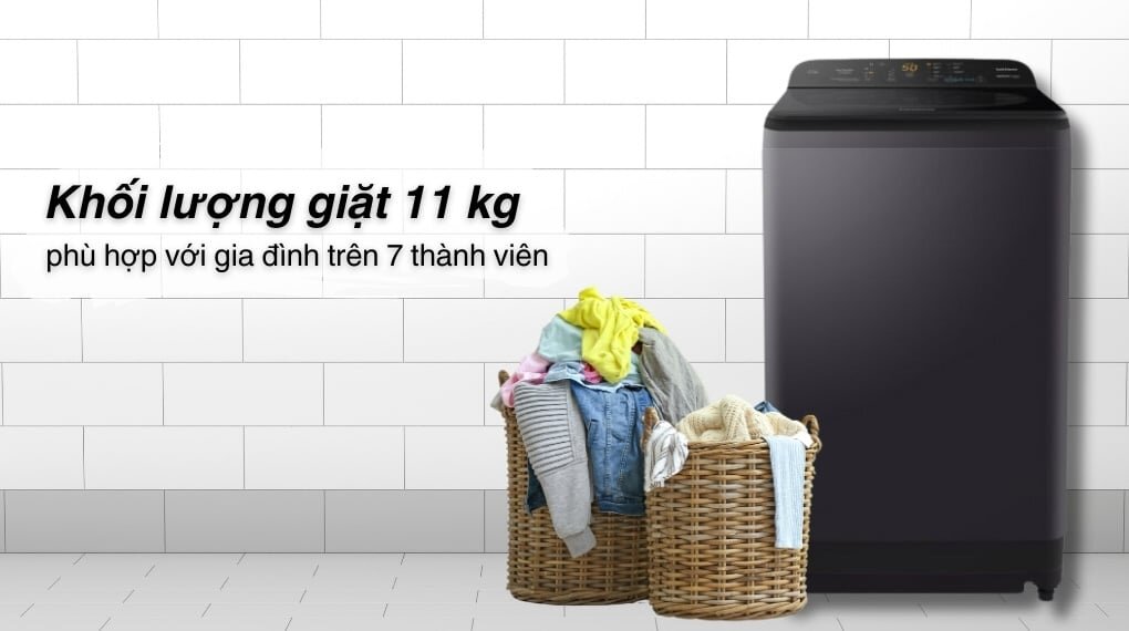 Máy giặt Panasonic NA-F110A9BRV có khối lượng giặt lên tới 11kg