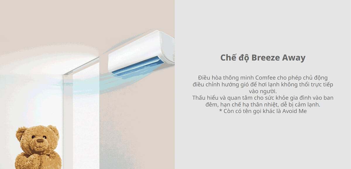 Máy lạnh không thổi gió trực tiếp vào người Máy lạnh