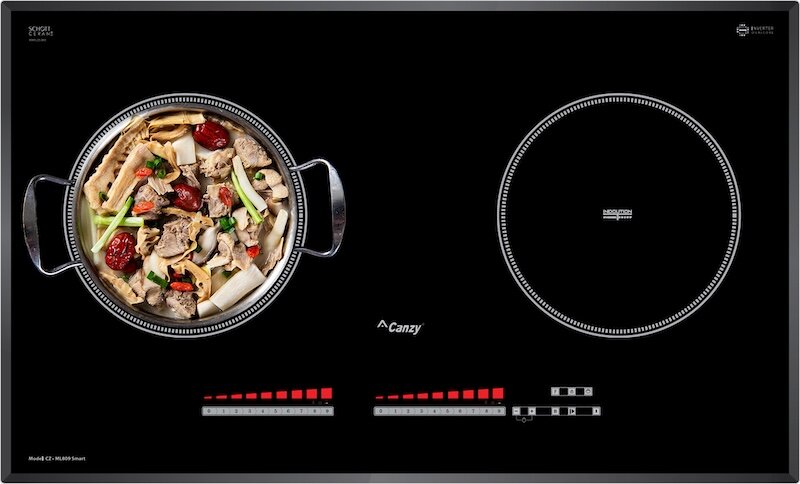 Thiết kế và chất liệu bếp từ đôi Canzy CZ ML809 Smart