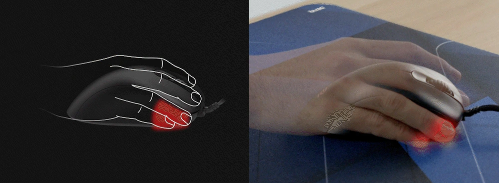 Chuột Zowie BenQ EC3-C (USB/Ergonomic/3200DPI/1000Hz/3360) có mặt hông nhiều không gian