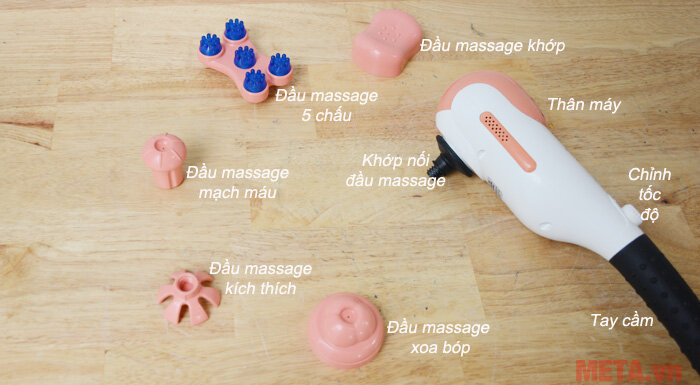 Máy massage cầm tay toàn thân mini Squirrel V-555 (5 đầu)