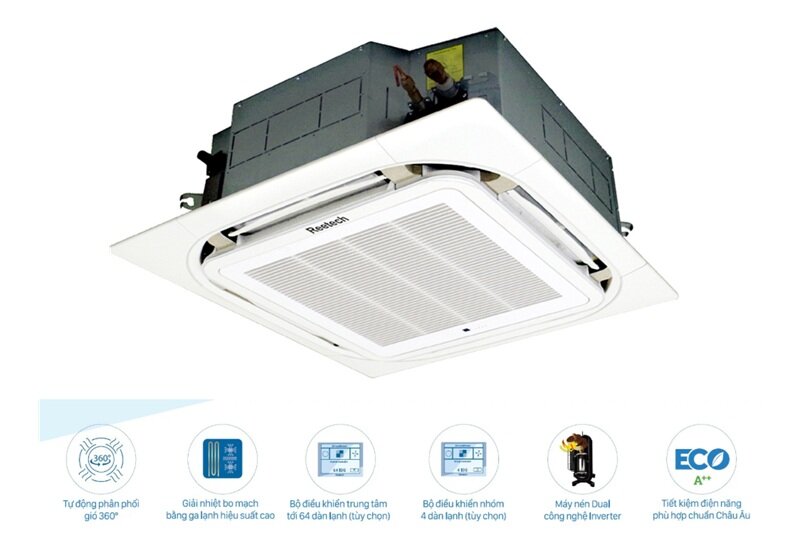 Điều Hòa Âm Trần Reetech Inverter 48000 BTU 2 Chiều RGTV48H/RCV48H Gas R-410A