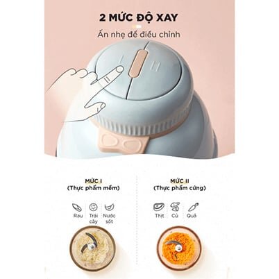Máy xay ăn dặm có 2 tốc độ xay Máy xay ăn dặm