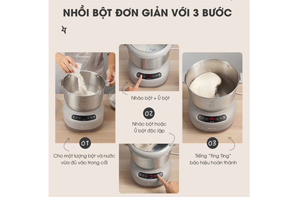 Máy nhào bột tự động 7L Bear DM-B70V1 Máy nhào bột tự động 7L Bear DM-B70V1