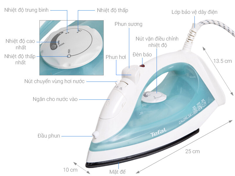 Bàn ủi hơi nước Tefal FV1424L0 1300W