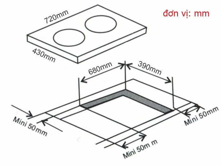 Bếp từ âm 2 vùng nấu từ Arber AB 392