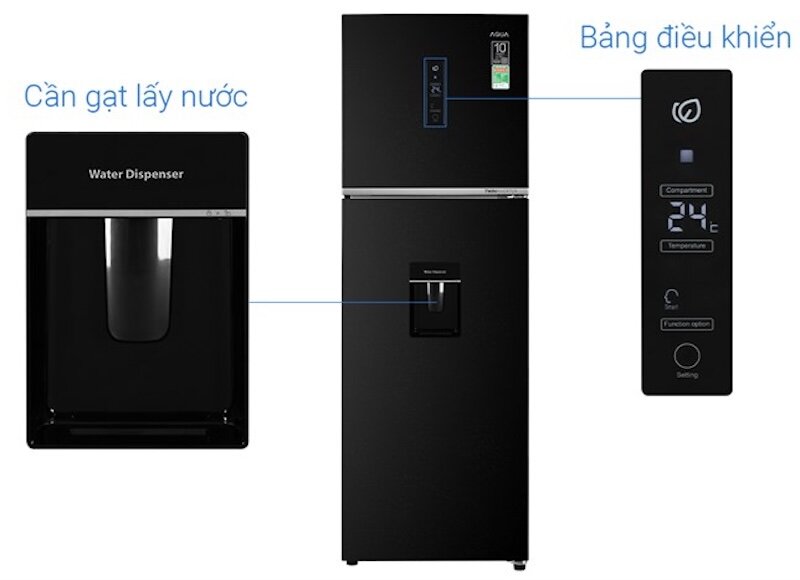 Tủ lạnh 347 Lít Aqua AQR-T400FA có bảng điều khiển cảm ứng