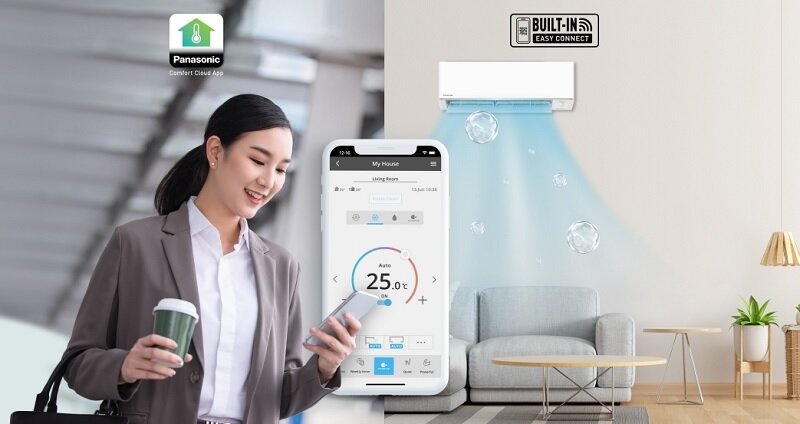 Điều hoà Panasonic Inverter 24000 BTU 1 chiều CU/CS-RU24AKH-8 kết nối thông minh
