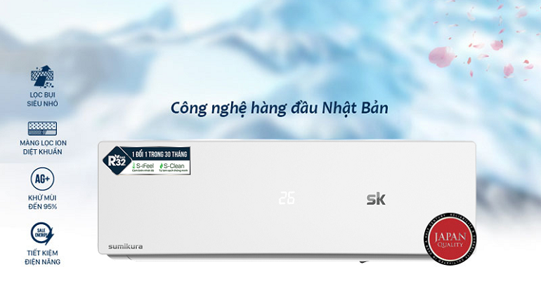 Điều hòa Sumikura 9000 BTU 2 chiều Inverter APS/APO-H092/Citi gas R-32 tích hợp những tính năng hữu ích. 