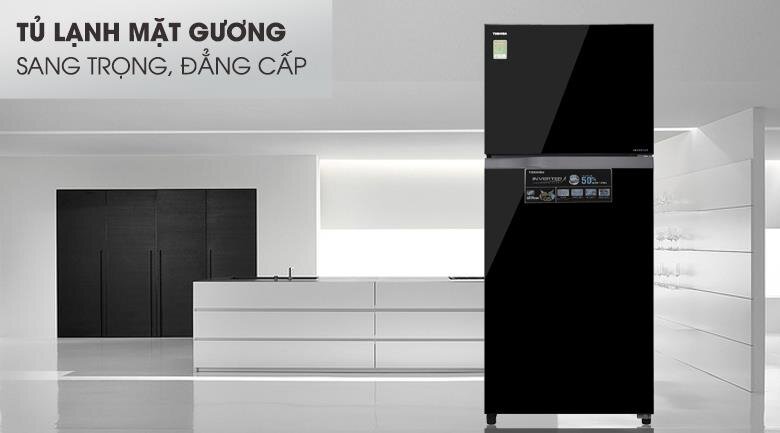 Tủ lạnh 2 cánh Inverter Toshiba GR-AG41VPDZ/XK1 - 359 Lít (Gương Đen)
