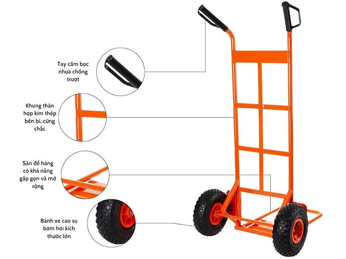 Cấu tạo của xe đẩy hàng Black&Decker BXWT-H302 Xe đẩy hàng Black&Decker BXWT-H302