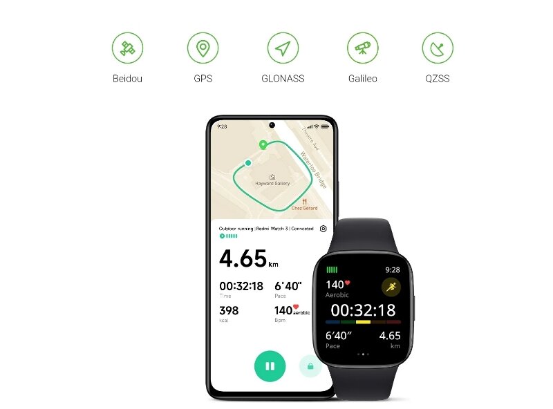 Đồng hồ thông minh Xiaomi Redmi Watch 3 định vị