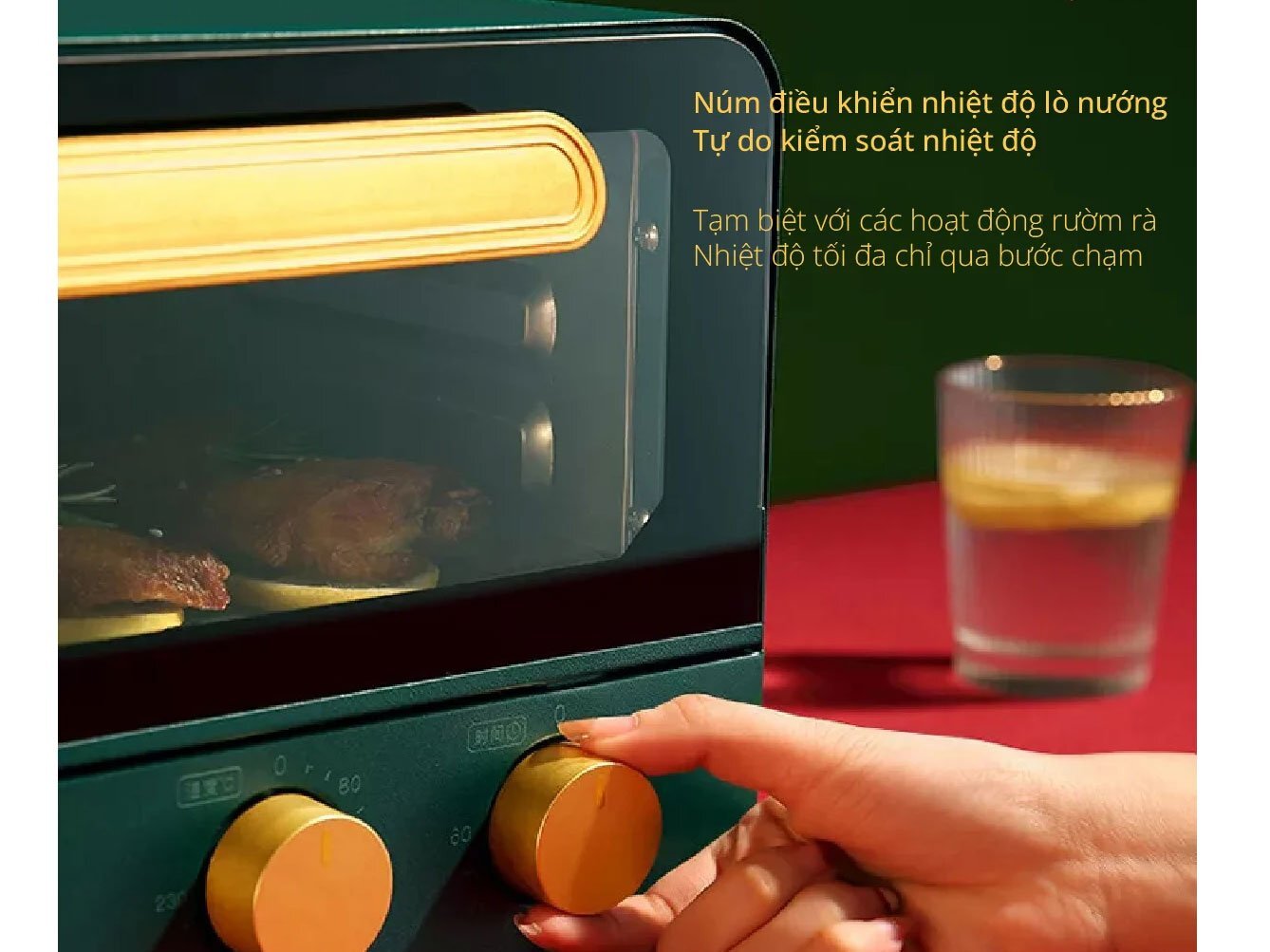 Lò nướng Mishio có núm vặn cơ Lò nướng Mishio