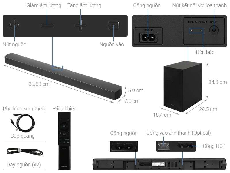 Tổng quan loa Soundbar Samsung HW-C450/XV Tổng quan loa Soundbar Samsung HW-C450/XV