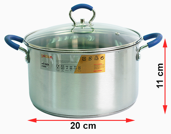 Bộ nồi Inox từ 4 chiếc cao cấp Goldsun GH18-4308SG