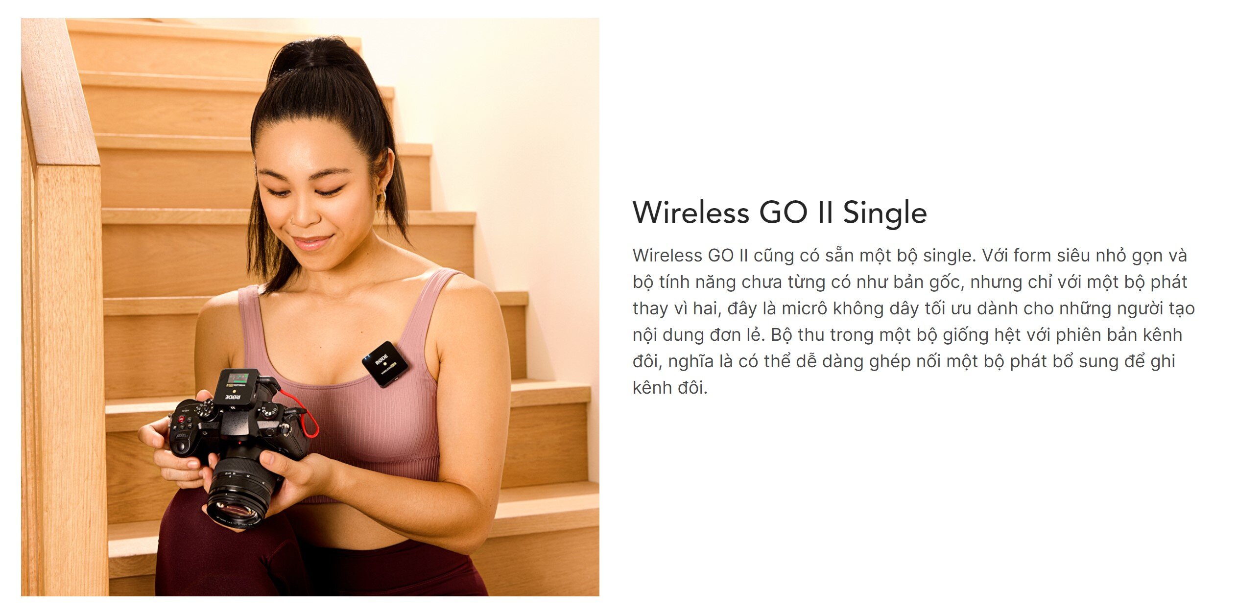 Microphone Rode Wireless Go II (Dual) - Màu đen