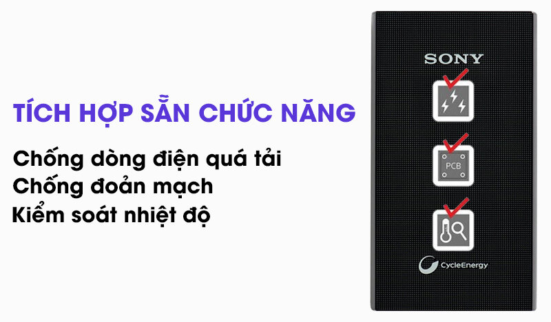 Pin sạc dự phòng Polymer 5.800 mAh Sony CP-E6-BC