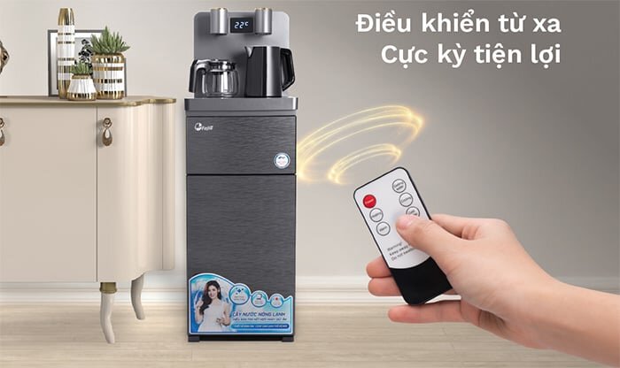 Cây nước nóng lạnh kết hợp bàn pha trà, cafe FujiE TBH1332E hỗ trợ điều khiển từ xa tiện lợi