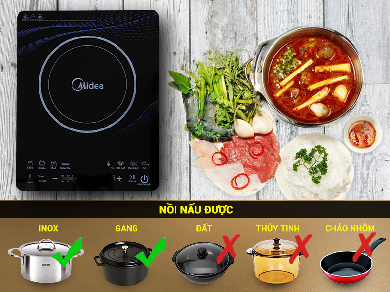 Bếp từ Midea MI-T2112DA Bếp từ Midea MI-T2112DA