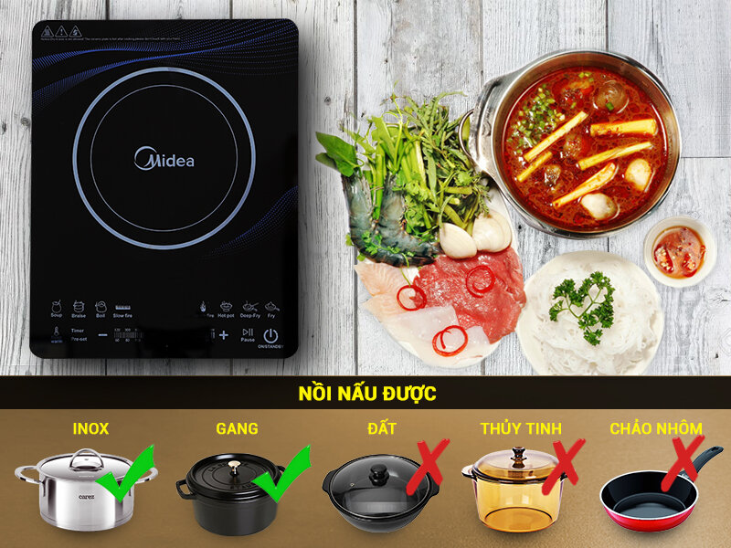 Bếp từ Midea MI-T2112DA Bếp từ Midea MI-T2112DA