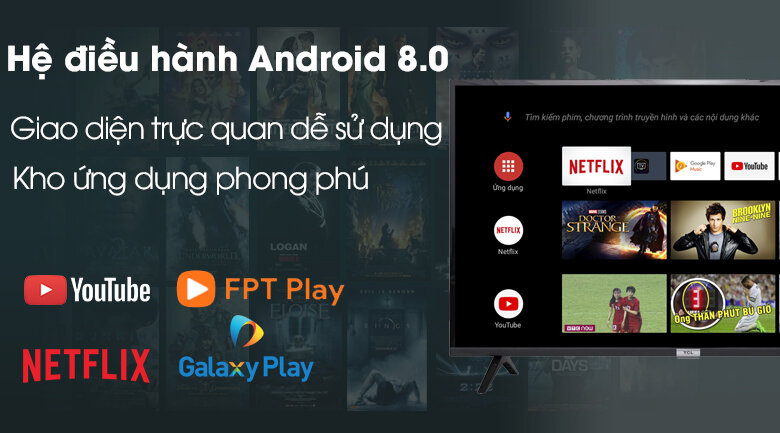 Hệ điều hành Android 8.0 - Tivi LED TCL L43S6500