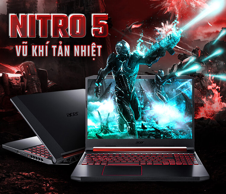 Laptop Acer Nitro series AN515 71HS NH.Q59SV.018 (Black)- Gaming/Giải trí/CPU Mới nhất