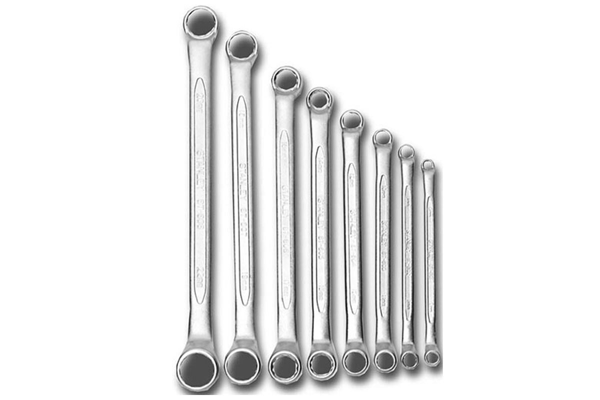 Cờ lê 2 đầu vòng 75° hệ MET (bộ 8 cây) Stanley 87-576-1