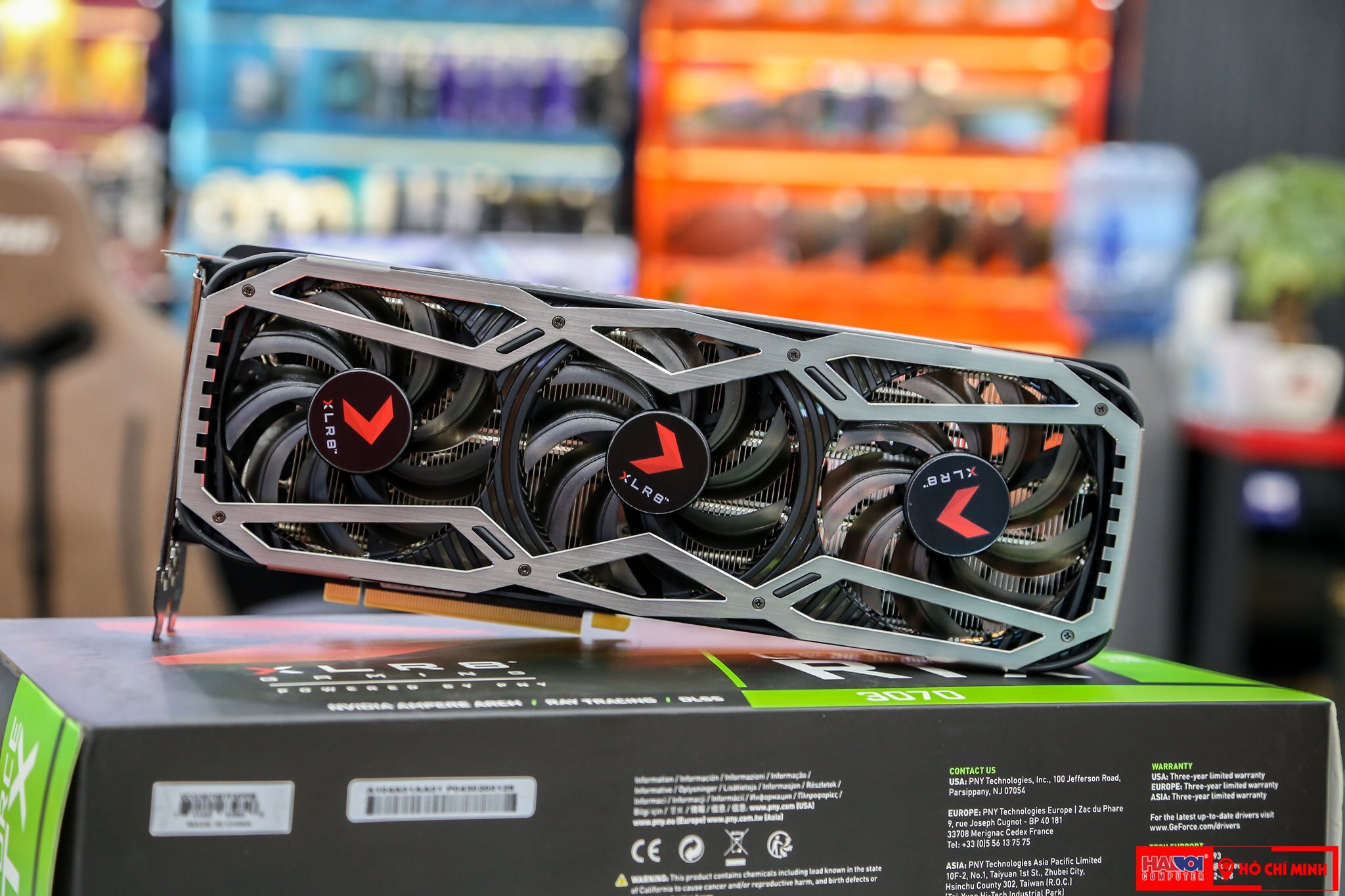 Card màn hình PNY RTX 3070 8GB REVEL EPIC-X RGB Triple Fan Edition LHR