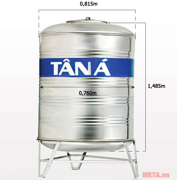 Bồn nước inox Tân Á đứng TA700 (Ф760) - 700 lít Bồn nước inox Tân Á đứng TA700 (Ф760) - 700 lít