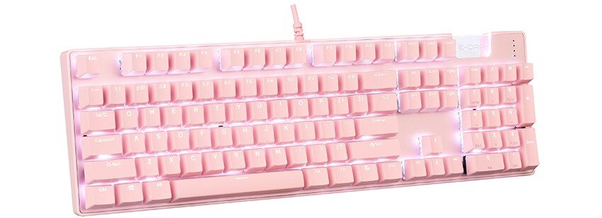 Bàn phím Edra EK312 hồng Brown sw (USB/Led White)